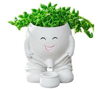 Sghtil Pot de fleurs pour plantes vertes, pot de fleurs de jardinage - Pot d'ornements pour le visage humain - Pot de jardinière Swing Face Décoration de la maison, Patio, Salon