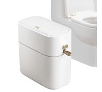 Sghtil Poubelle avec couvercle pour salle de bain | Seau à ordures de bain avec fermeture, 8L mince pour espaces étroits intérieurs maison cuisine buanderie extérieure