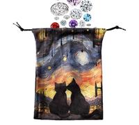 Sghtil Poux de cartes de tarot, pochettes de sacs pour cartes de tarot - Sac de rangement en dés à crampons 13x18cm | Case de protection du deck pour les decks Oracle, s'adapte à la plupart des cartes