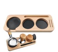 Sghtil Pressage de support de filtre,Tapis de pressage à 3 trous en bois - Panneau de filtre pour presse à café, distributeur et porte-filtre pour café, boulangerie,
