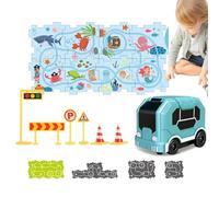 Sghtil Puzzle de voiture pour enfants, Puzzle pour enfants de voiture - Puzzle Tracks Jouet de voiture,Ensemble de jeu de voiture de puzzle éducatif interactif créatif pour les garçons âgés de 3-5 4-6