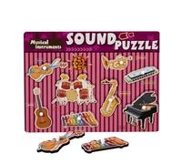 Sghtil Puzzle sonore d'instruments de musique, puzzles sonores en bois - Puzzle d'instruments de musique en bois,Puzzle d'instruments préscolaires pour la maison, l'école, la maternelle