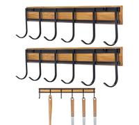 Sghtil Rack d'outil, racks pour ustensiles de cuisine - SECTRE POUR LES SECTURES DE QUI SET DE 2 | Organisateur d'outils de cuisine mural avec 6 crochets pour serviettes de couverts pour l'appartement