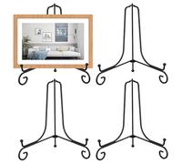 Sghtil Rideaux de plaques décoratives, assiettes pour l'affichage | Lot de 4 assiettes décoratives en métal,Trépieds de 5 pouces pour , support d'image de table, décoration