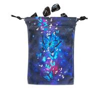 Sghtil Sac pour cartes de tarot, sac de tarot - Pochette pour cartes Oracle avec cordon de serrage | 5,12 x 7,09 pouces grands sacs cadeaux avec motif papillon, poches runes, porte-cartes Oracle, sac