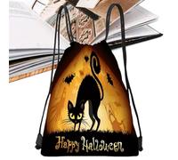 Sghtil Sacs à dos d'Halloween avec cordon de serrage | Sacs à bonbons - 33 x 40 cm - Sac à dos d'Halloween imperméable avec cordon de serrage pour filles, garçons, fournitures de sport