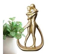 Sghtil Sculpture de couple - Figurine de couple embrassant,Décoration moderne de statue en résine d'amour des couples romantiques, cadeau de Saint de fiançailles d'anniversaire de mariage