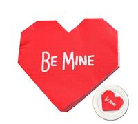 Sghtil Serviette d'invité en forme de cœur, serviette pour dîner avec cœurs d'amour - Serviette invitée robuste 20 pièces, serviette en papier de soie à 2 voiles, douce et absorbante, pour les fêtes