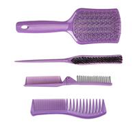 Sghtil Set de Coiffure pour Femmes | Peigne Démêlant Pliable Pour Coiffeur,Set de 4 Brosses de Massage pour Cheveux | Pour Cheveux Longs Bouclés Raides Épais Maison Salon Voyage Cadeau Hommes