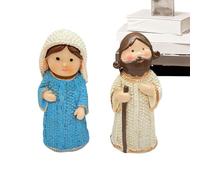 Sghtil Statue De Jésus Christ | Ornement Bureau Jésus et Kit Figurine Marie | Sculpture Religieuse en Résine pour Salon, Salle de Prière, Bibliothèque ou Chambre