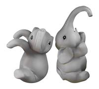 Sghtil Statues d'éléphant, petites figurines d'éléphant - 2x Éléphants d'escalade mignons - ANIMAUX DE PLANTER, ART OUTDOOR, accessoires paysagers de collection pour cour, chemin