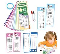 Sghtil Tableau de multiplication des cartes flash, cartes flash multiplication - Tables de multiplication éducative pour - 2 stylos d'effacement à sec, jeu d'apprentissage interactif,