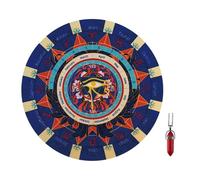 Sghtil Tapis de pendule, tapis de planche d'astrologie souple, tapis de souris rond de 21,6 cm, tapis de radiesthésie pour divination, tapis de tableau de pendule