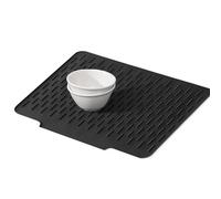 Sghtil Tapis de séchage des assiettes, tapis de séchage pour table de cuisine en silicone, base de drainage pour préparation de repas, organisateur antidérapant pour couverts et biberon, nettoyage