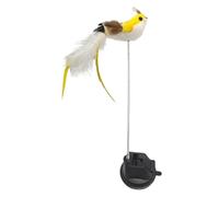 Sghtil taquine pour Chat, pour Chat | Teaser de à Ressort en Plumes d'oiseau avec Ventouse - Jouet interactif pour Animaux de Compagnie pour Chat café, Amoureux des Chats, propriétaire de Voiture