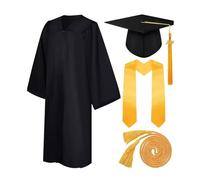 Sghtil Toge Diplome 2024 Chapeau Graduation Cap and Gown Universitaire Costume Americain Adulte École Secondaire Maître Femme Homme