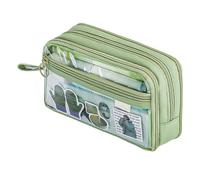 Sghtil Trousse pour enfants, sac de maquillage transparent | Trousse transparente de grande capacité | Trousse de voyage pour stylo à fermeture éclair pour bureau scolaire, campus familial, vert, Fare