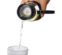 Sghtil Verre à thé en verre avec infuseur, tasse à thé en verre avec infuseur et couvercle, 320 ml de thé épaissi et verre de séparation d'eau, bouteille de séparation d'eau de voyage étanche pour