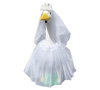 Sghtil Vêtements de mariage pour oies de porche, voile pour robes d'animaux de fête - en tissu blanc avec jupe pour décorations pour fêtes en plein air événements et célébrations
