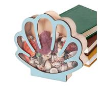 Sghtil Vitrine en coquillage | Boîte de rangement pour collections de coquillages et petits objets, organisateur de voyage pour bijoux tels que dents de requin, boucles d'oreilles, bagues, colliers