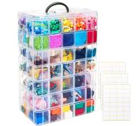 SGHUO Boîte de rangement empilable à 7 niveaux avec 70 compartiments, boîte de rangement en plastique pour loisirs créatifs, jouets, perles fusibles, rubans washi