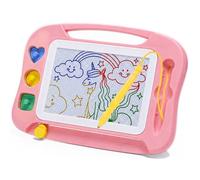 SGILE Tablette à dessin Magnétique pour Enfants, Ardoise Magique Effaçable et Colorée avec Stylo Magnétique, Tableau magique avec Trois Tampons, Jouet de Voyage, Cadeau d'Anniversaire, Rose Clair