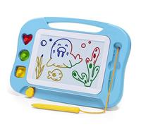 SGILE Tablette à dessin Magnétique pour Enfants, Ardoise Magique Effaçable et Colorée avec Stylo Magnétique, Tableau magique avec Trois Tampons, Jouet de Voyage, Cadeau d'Anniversaire, Bleu