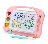SGILE Tablette à dessin Magnétique pour Enfants, Ardoise Magique Effaçable et Colorée avec Stylo Magnétique, Tableau magique avec Trois Tampons, Jouet de Voyage, Cadeau d'Anniversaire, Rose