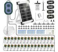 SGIP Système d'arrosage automatique solaire 6W, irrigation goutte à goutte programmable pour 30 plantes, pompe submersible 800ml/min, batterie 2200mAh, jardin balcon terrasse serre - IP65 étanche