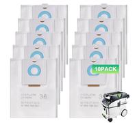 Sgizoku 496186 Lot de 10 sacs filtrants pour extracteur de poussière Festool CT 36/CTM 36 E/CTL 36 E CLEANTEC Series pour Festool SC FIS-CT 36/5