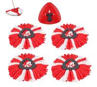 Sgizoku 5 Têtes de Balai pour VI-ledar Turbo Smart Mop Replacement pour Turbo Spin EasyWring & Clean Mop 1Tank,4 Chiffons en Microfibre + 1 Base Triangulaire Spin Base