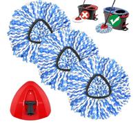 Sgizoku H2PrO Têtes de balai à franges avec base rotative compatibles avec Viledar RinseClean Têtes de rechange : 3 recharges de balai en microfibre + 1 base de balai triangulaire