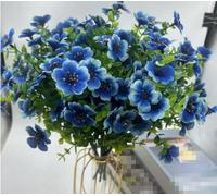 SGKOMN Bouquets de Fleurs Sauvages artificielles réalistes pour décoration intérieure/extérieure Plantes artificielles, Blue-18 Bundle