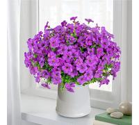 SGKOMN Bouquets de Fleurs Sauvages artificielles réalistes pour décoration intérieure/extérieure Plantes artificielles, Purple-12 Bundle