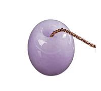 SGKOMN Collier Pendentif en Jade Naturel Feng Shui Violet Rose Violet pour Femme véritable Yoga jadéite Lutong Portant des Perles S925 plaqué Or Argent