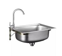 SGKOMN Évier de Cuisine Mural en Acier Inoxydable, cuve Unique, Design Artisanal, Installation Polyvalente - Solution Durable, Moderne et Peu encombrante pour Toutes Les cuisi, Silver-a