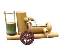 SGKOMN Fontaine à Eau Artisanale en Bambou, Fontaine de Jardin Zen, Fontaine Feng Shui à Roue à Bascule, décoration extérieure, Convient pour Bassin, Aquarium, Jardin., 19.7in