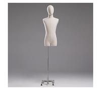 SGKOMN Mannequin de Couture, Buste de présentation de vêtements, Demi-échelle, avec Base à roulettes Universelle, réglable pour Atelier de Couture, 2 Couleurs, Silver-A