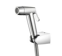 SGKOMN Pulvérisateur de Bidet portatif Pulvérisateur de Couches en Tissu ABS Pulvérisateur de Bidet de Forme Ronde à 2 Fonctions pour pulvérisateur de Toilette et de Douche pour Animal de c(Chrome B)