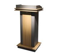 SGKOMN Pupitre autoportant en Acrylique et métal, pupitre, lutrin, Podium de conférence, avec Rangement, avec butée de Bord, Rangement à Double Niveau, pour réunions et Discours