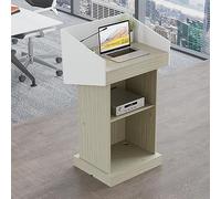 SGKOMN Pupitre de conférence en Bois, chaire pour églises, pupitre Moderne, Plaque de séparation et étagère, Montage Facile, pupitres en chêne, pour conférences, auditoriums et, Oak-A