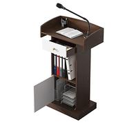 SGKOMN Pupitre de conférence, pupitre sur Pied, pupitre d'enseignant avec 2 Compartiments de Rangement et Un tiroir, pupitre pour églises, salles de Classe et Mariages