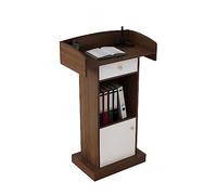 SGKOMN Pupitre sur Pied en Bois avec étagère de Rangement - Idéal pour Les orateurs en conférence, Auditorium et église - Pupitre de conférence avec Support en Bois., C-2
