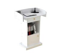 SGKOMN Pupitre sur Pied en Bois avec étagère de Rangement - Idéal pour Les orateurs en conférence, Auditorium et église - Pupitre de conférence avec Support en Bois., C-1