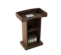 SGKOMN Pupitre sur Pied en Bois avec étagère de Rangement - Idéal pour Les orateurs en conférence, Auditorium et église - Pupitre de conférence avec Support en Bois., A-1