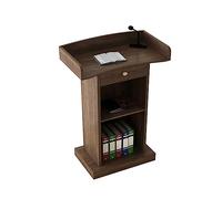 SGKOMN Pupitre sur Pied en Bois avec étagère de Rangement - Idéal pour Les orateurs en conférence, Auditorium et église - Pupitre de conférence avec Support en Bois., B-1