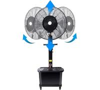 SGKOMN Ventilateur brumisateur oscillant, Ventilateur sur Pied Robuste, Ventilateur de Refroidissement à Haute efficacité énergétique avec 3 Vitesses et réservoir de 43 L, 70CM