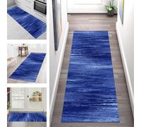 SGLGSTORE Tapis de Passage Antiderapant Tapis de Cuisine Lavable Bleu foncé Tapiscouloir Moquette Anti-Taches d'entrée intérieurs 70X120CM Tapisdécoration pour Chambre Salon Paillassons