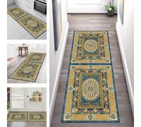 SGLGSTORE Tapis de Passage Antiderapant Tapis de Cuisine Lavable Bleu Orange Rouge Tapiscouloir Moquette Anti-Taches d'entrée intérieurs 70X120CM Tapisdécoration pour Chambre Salon Paillassons
