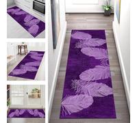SGLGSTORE Tapis de Passage Antiderapant Tapis de Cuisine Lavable Bleuviolet Tapiscouloir Moquette Anti-Taches d'entrée intérieurs 80X240CM Tapisdécoration pour Chambre Salon Paillassons